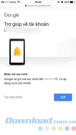 Gửi mã xác nhận 