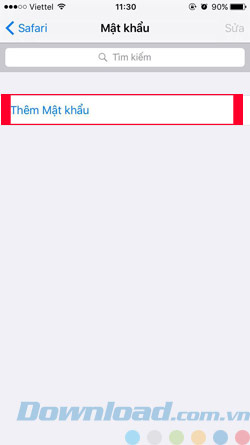 Thêm mật khẩu mới