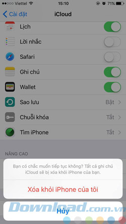 Xóa khỏi iPhone của tôi