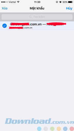 Tích chọn xóa mật khẩu
