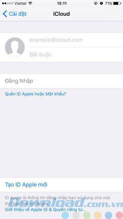 Đăng xuất iCloud