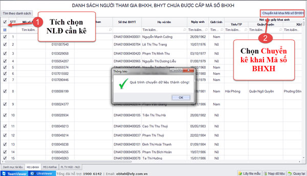 Chuyển kê khai Mã số BHXH