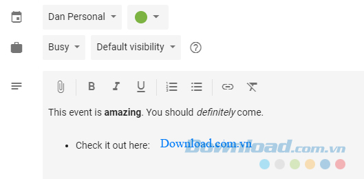 Lời mời Calendar được đổi mới