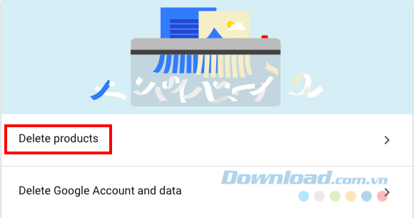 Nhấp chuột vào Delete products