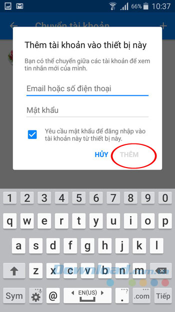 Nhập tài khoản