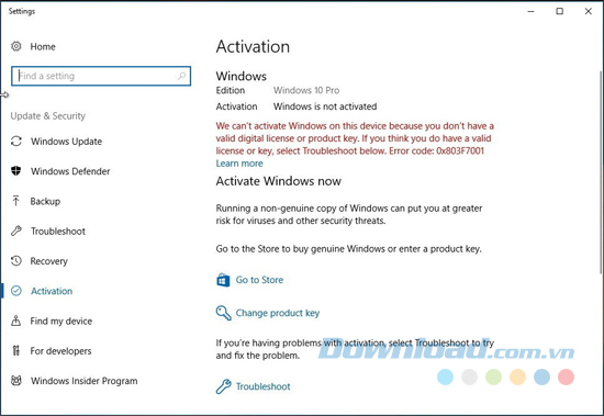 Khắc phục lỗi kích hoạt sau khi cài đặt