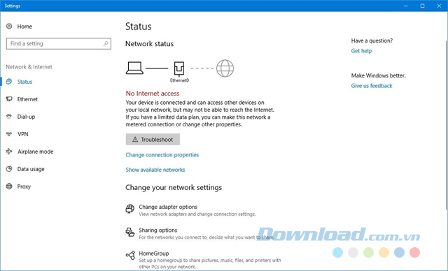 Khắc phục lỗi mạng