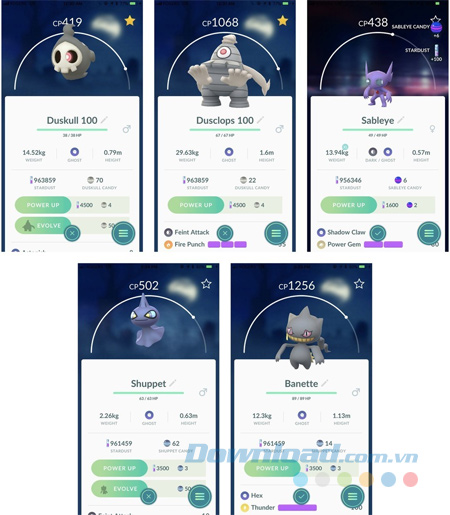 Những loại Pokémon hệ Ma
