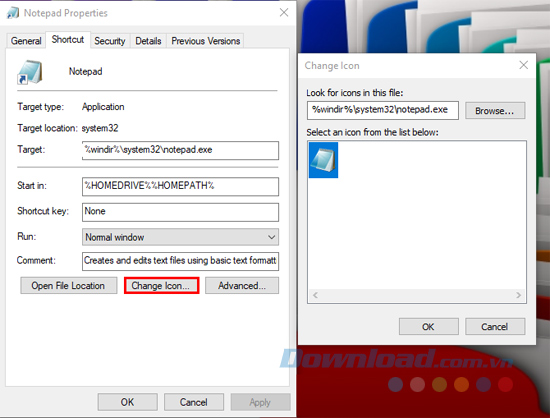 Thay đổi icon chương trình