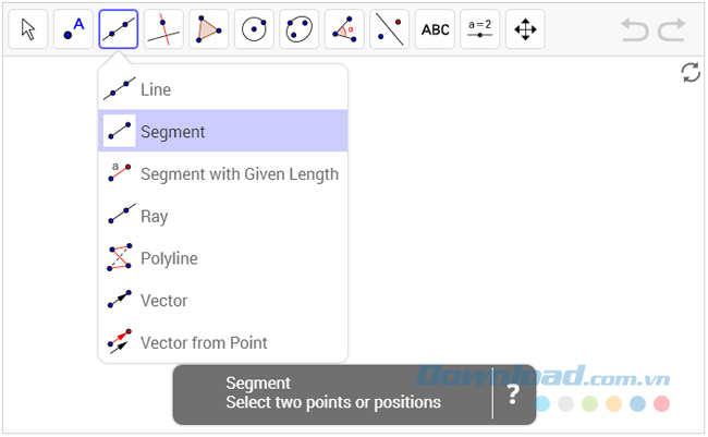 Nhấp vào công cụ Segment