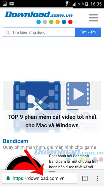 Thanh địa chỉ đã chuyển xuống dưới