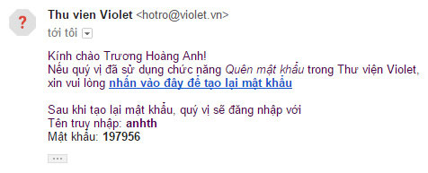 Email gửi tới
