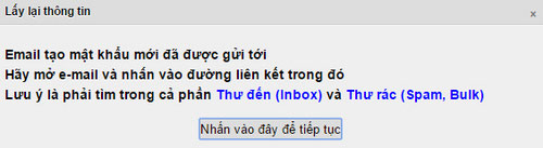 Lấy lại thông tin