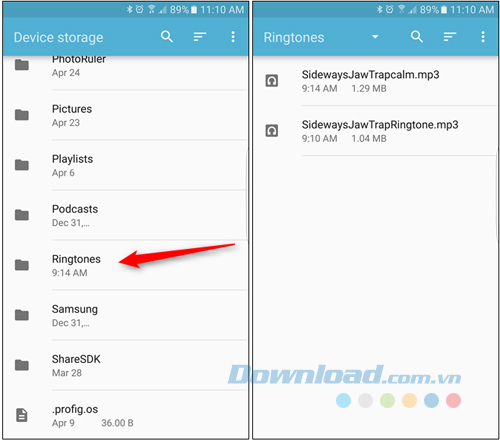 Thư mục Ringtones