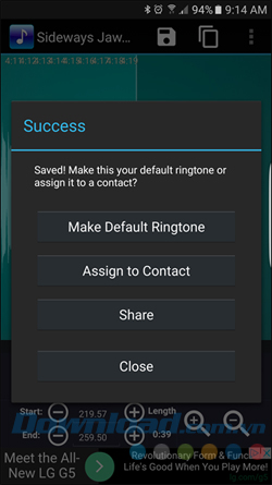 Chỉ định làm nhạc chuông