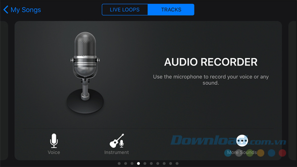 Nhấp vào thẻ Audio Recorder
