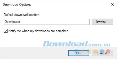 Thay đổi vị trí của thư mục download