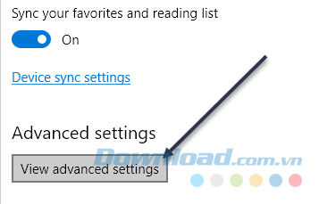 View advanced settings