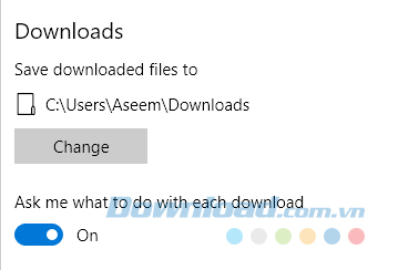 Chọn thư mục khác