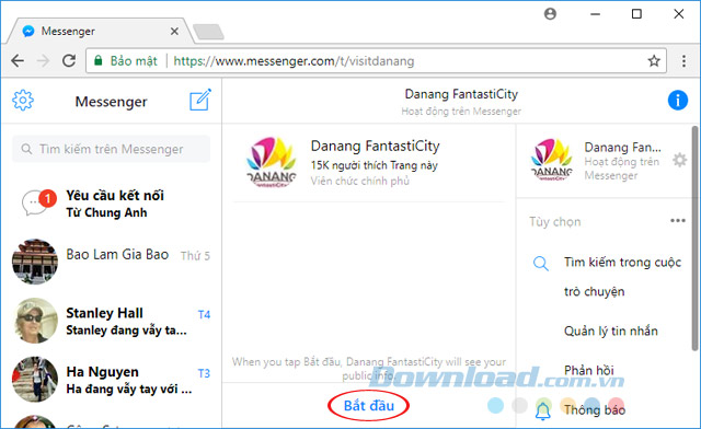 Bắt đầu sử dụng Chatbot