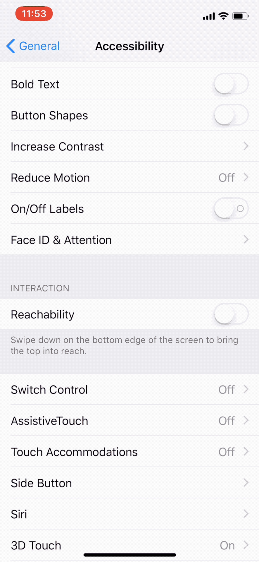 Vào chế độ Reachability