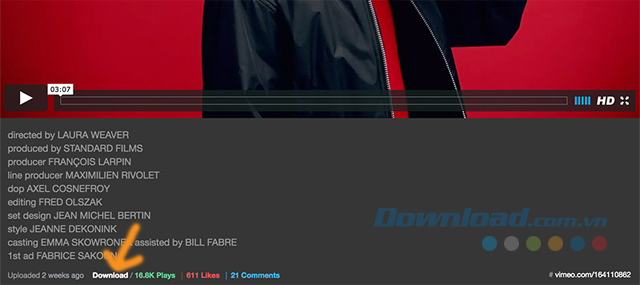 Tải video Vimeo với Epic