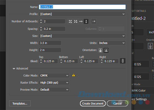 <p>Bạn mở cửa sổ như hình dưới bằng cách mở một tài liệu mới trong Illustrator và chọn<strong> More