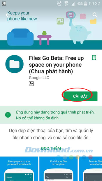 Cài đặt Files Go