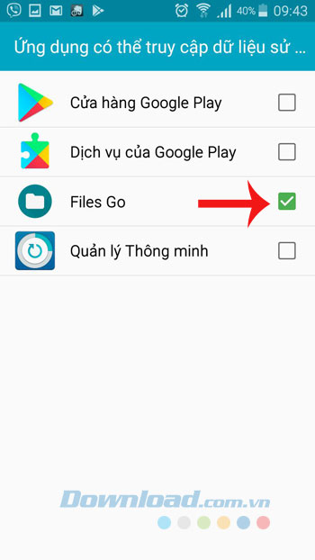 Cấp quyền truy cập ứng dụng