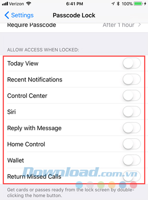 Tắt thông báo ngoài màn hình khóa