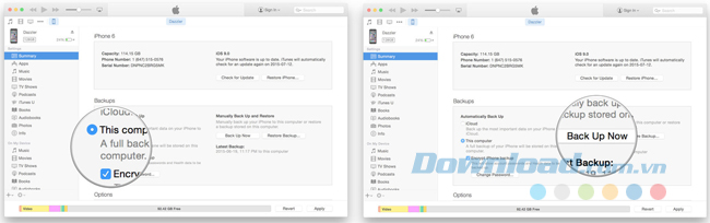 Tạo sao lưu iPhone hoặc iPad