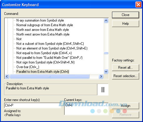 Chỉ định phím tắt