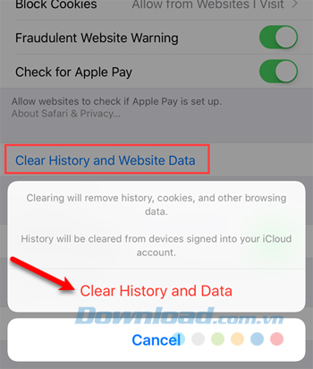 Xóa lịch sử duyệt web