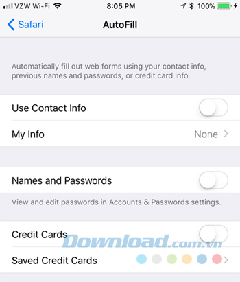 Vô hiệu hóa tùy chọn AutoFill trên trình duyệt