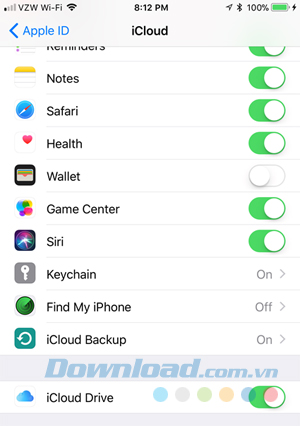 Tắt tự động đồng bộ hóa lên iCloud