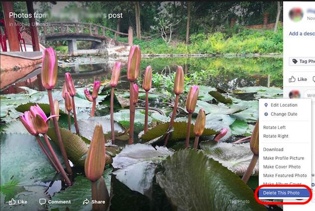 Xóa từng bức ảnh