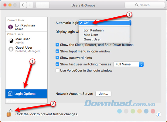 Vô hiệu hóa tự động đăng nhập