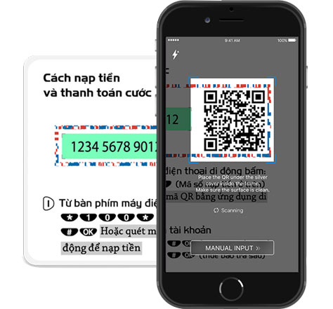 Quét mã QR nạp thẻ bằng Mobifone Next