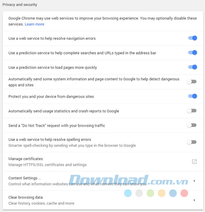 Vô hiệu hóa các dịch vụ web