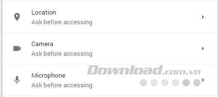Sử dụng Ask before access cho hầu hết mọi thứ