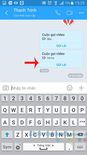 Hiển thị thời lượng cuộc gọi