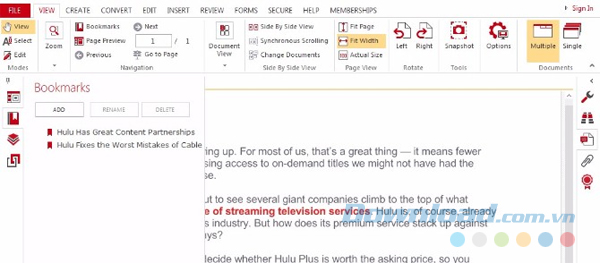 Các công cụ được hiển thị