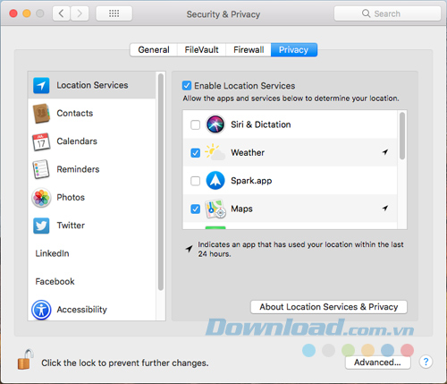 Kiểm tra cài đặt bảo mật và riêng tư