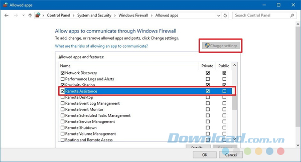 Chọn ứng dụng hoặc dịch vụ bạn muốn cho phép