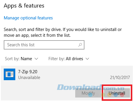 Xóa các phần mềm không sử dụng