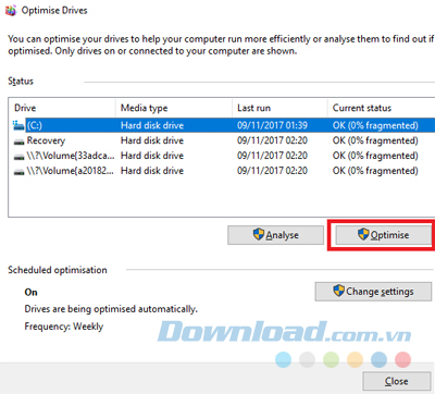Chống phân mảnh ổ cứng