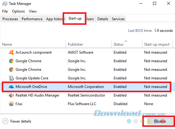 Làm mới danh sách startup