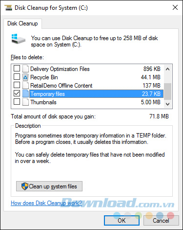 Temp Files Cache