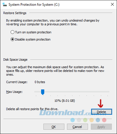 System Restore Cache