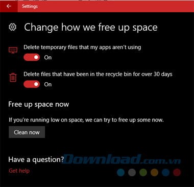 Change how we free up space